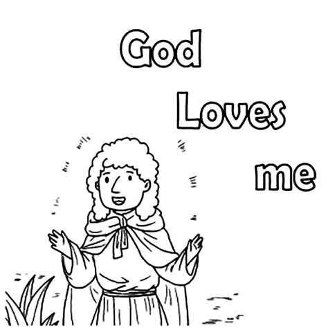 God Loves Me coloring pages - ColoringLib