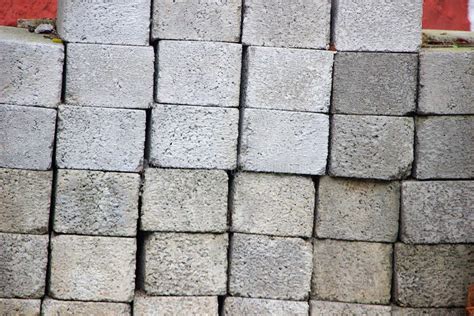 Stack Of Concrete Blocks For Construction Background And Texture Stock