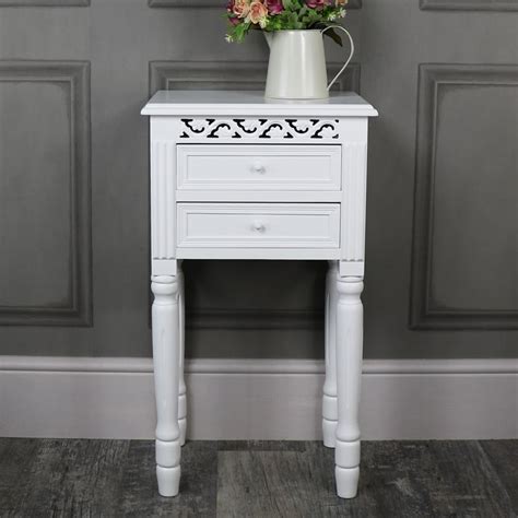 White 2 Drawer Bedside Table - Blanche Range