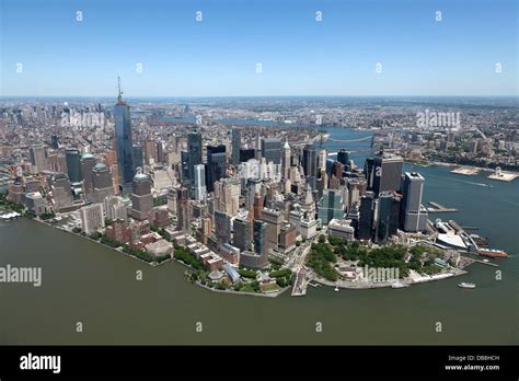 Aerial View Of Manhattan Island New York City Stock Photo Alamy