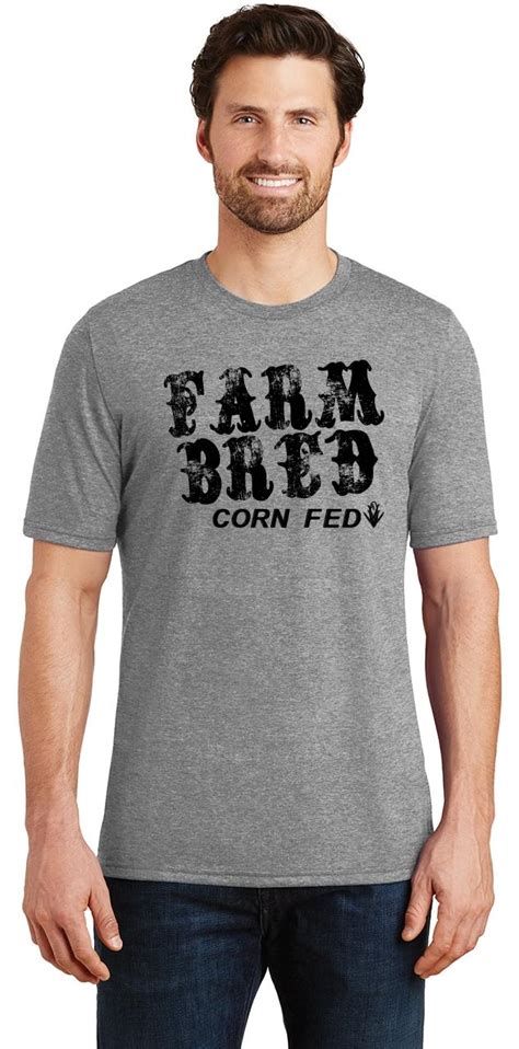 Mens Farm Bred Corn Fed Tri Blend Tee Country Redneck Western Cowgirl