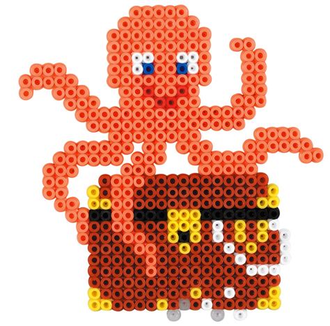 Octopus With Treasure Chest Perler Beads Perler Bead Disney Hama Beads Perler Bead Patterns