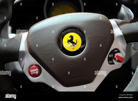 Steering Wheel View Of A Ferrari California At The Beijing Auto Show