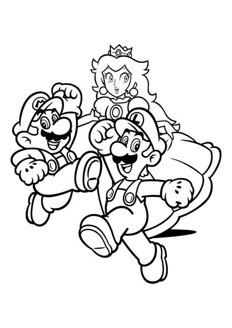 Mario Luigi And Princess Peach Coloring Pages Super Mario Coloring My