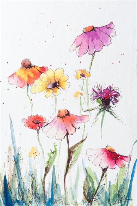 Items Similar To Watercolor Wildflowers 1 Original On Etsy