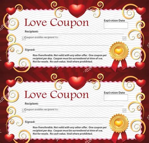 free printable love coupon template