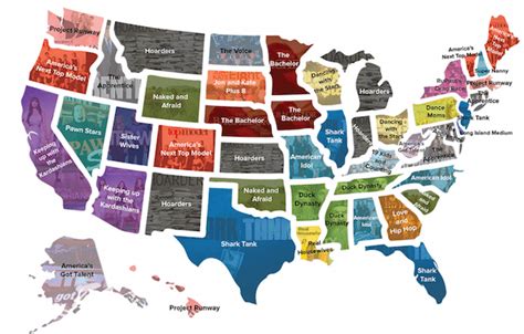 this map shows every state s favorite reality tv show reality tv shows most popular tv shows