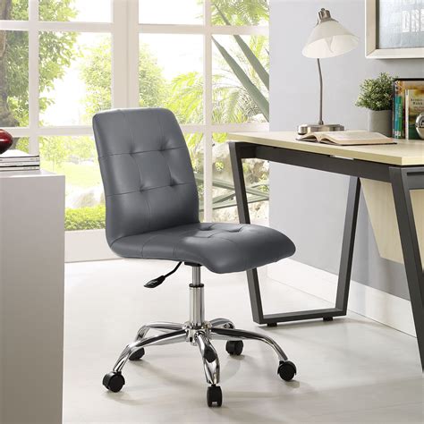 Modway Prim Ribbed Armless Mid Back Swivel Conference Office Chair In