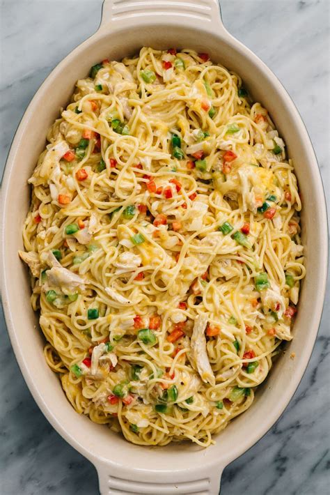 Chicken Spaghetti Casserole Quick And Easy The Spicy Apron