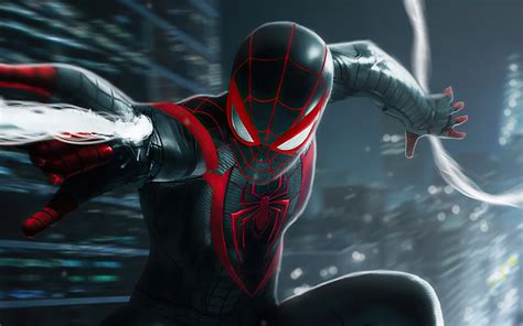 3840x2400 Miles Morales Spider-Man Black Suit UHD 4K ...
