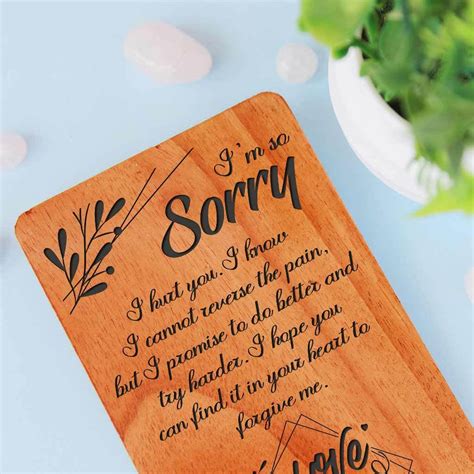Sorry Card Personalized Wooden Cards Apology Card Sets Woodgeekstore