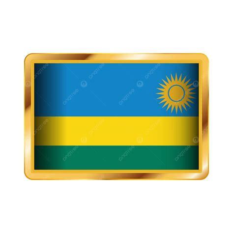 Rwanda Square Badge Flag With Transparent Vector Rwanda Rwanda Flag