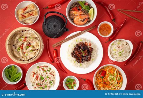 Assorted Chinese Dishes Stock Photo Image Of Beverage 172373054
