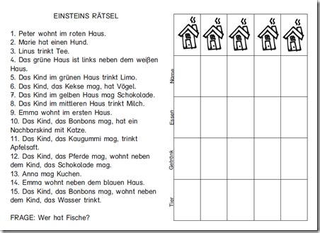 Einsteins Rätsel | Einsteins rätsel, Einstein, Rätsel für ... Informieren sie sich über unsere angebote!