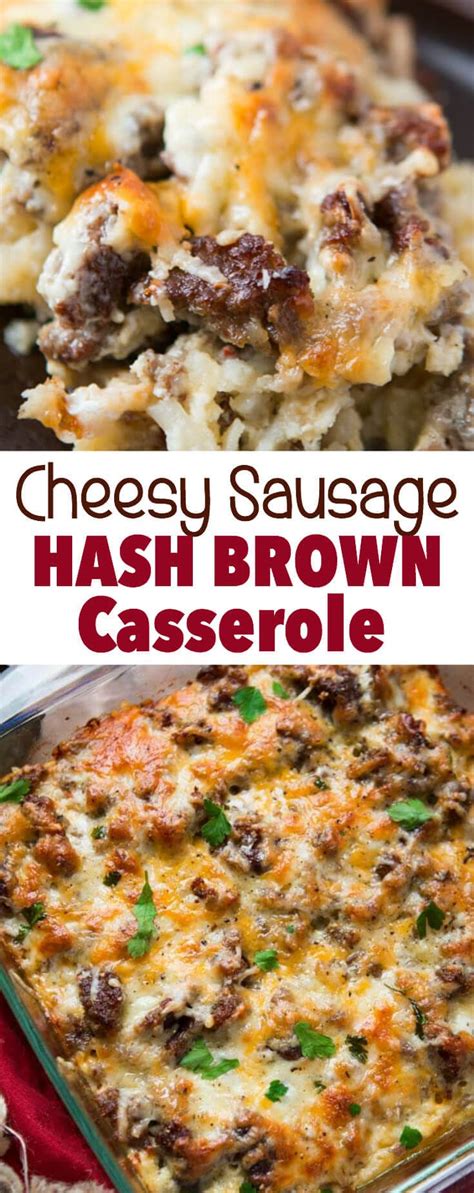 Cheesy Hash Brown Sausage Breakfast Casserole Oh Sweet Basil