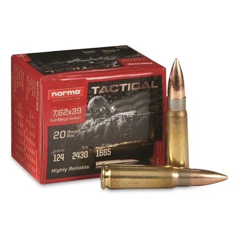 Norma Tactical 762x39mm Fmj 124 Grain 20 Rounds 720679 7