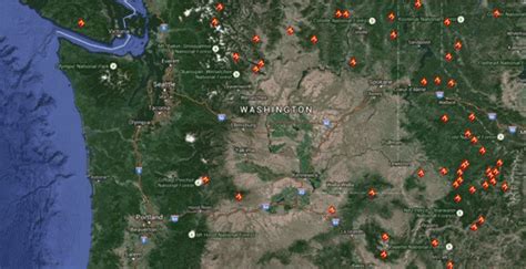Wildfire Washington State Map Map Of Western Hemisphere