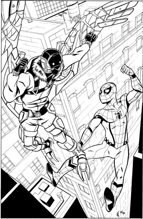 Spiderman Homecoming Coloring Pages inks by CrimeRoyale - Free