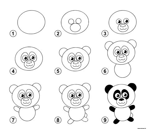 Coloriage Dessin Facile Un Panda Dessin Panda à Imprimer