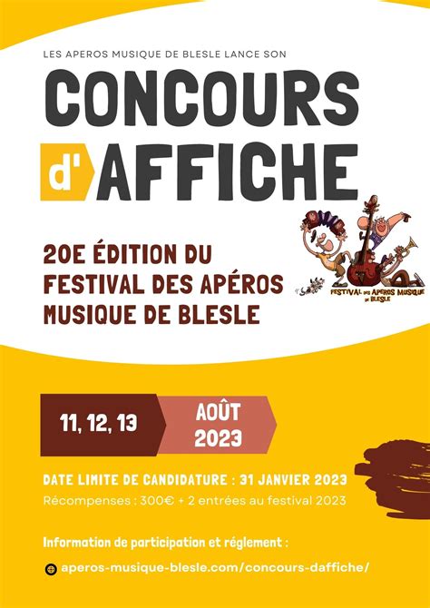 Concours Daffiche 2023 Les Apéros Musique De Blesle