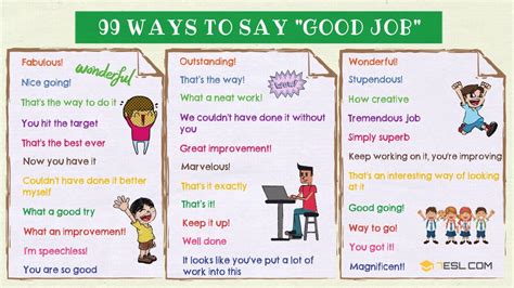99 Ways To Say Good Job In English Good Job Synonyms • 7esl