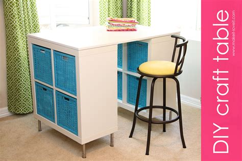 Cut the pvc pipe into 4 equal pieces measuring the same height you want to add to your table. Make a counter height Craft Table (from 2 shelves, a table ...