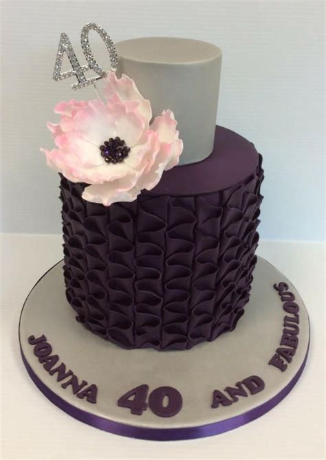 Ruffle Birthday Cake Fancy Birthday Cakes 40th Birthday Cakes 40th