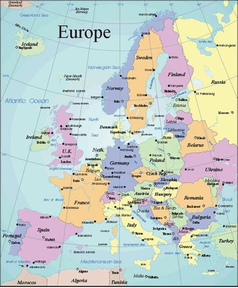 Printable Map Of Europe Printable Map Of Europe 4