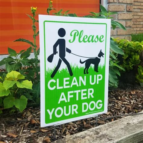 9x12and No Pooping Plastic Lawn Signs Please Clean Up After Your Dog
