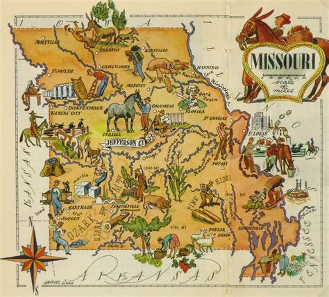 Missouri Pictorial Map 1946