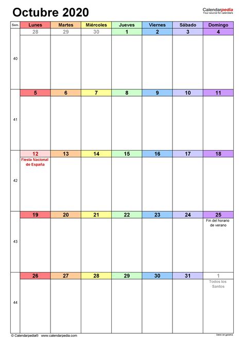 Brillante Impulso Tubo Calendario Para Imprimir Octubre 2020 Escéptico