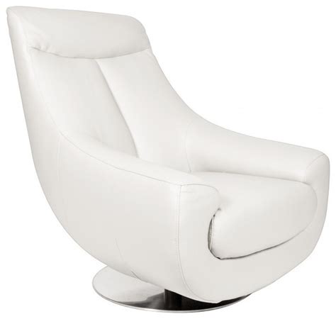 White Leather Swivel Armchair Office Chairs Glider Chairs Guest