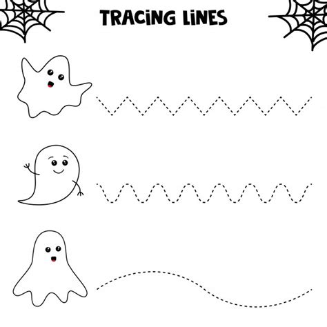 To obtain your individual letter tracing worksheets or even an entire tracing … Premium Vector | Educational worksheet for preschool kids. tracing lines with ghosts