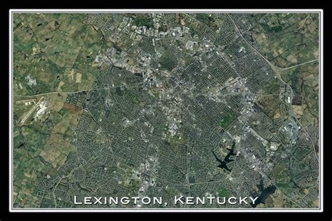 Lexington Kentucky From Space Satellite Poster Map