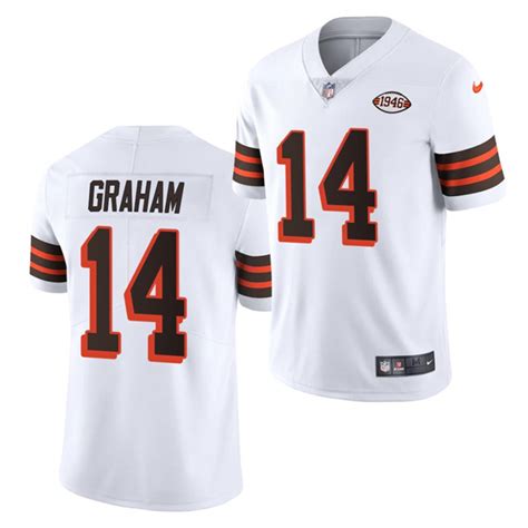 Mens Cleveland Browns 14 Otto Graham White 1946 Collection Vapor