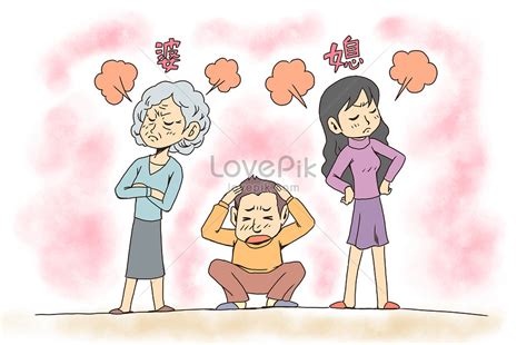 Relationship Between Mother In Law And Daughter In Law Illustration Image Picture Free Download