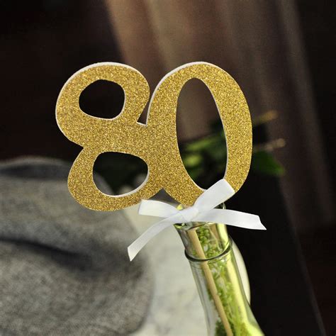 80th Birthday Centerpieces. 1 Set of 3 Centerpieces. Made in 1-3 Days
