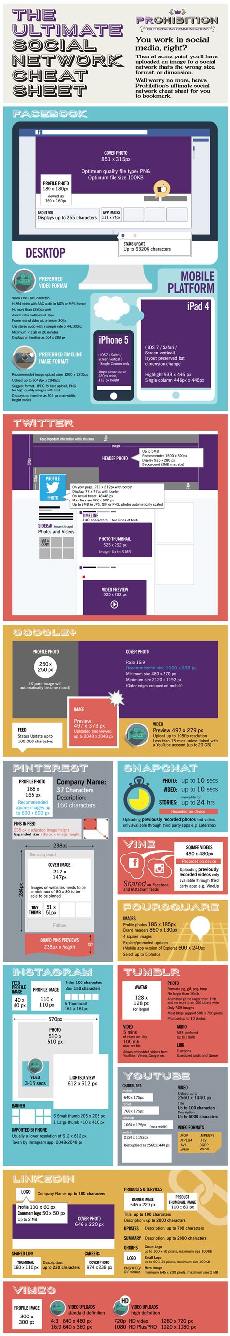 Ultimate Social Media Cheat Sheet Infographic Best Infographics