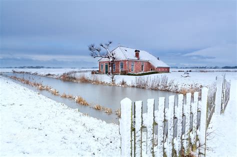 Dutch Farmhouse In Snow Winter Winter Scenes Winter Dutch