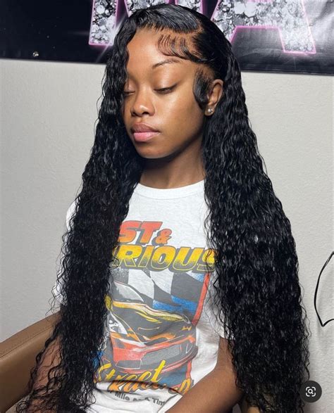 Deep Wave W Side Part Front Lace Wigs Human Hair Frontal Wig