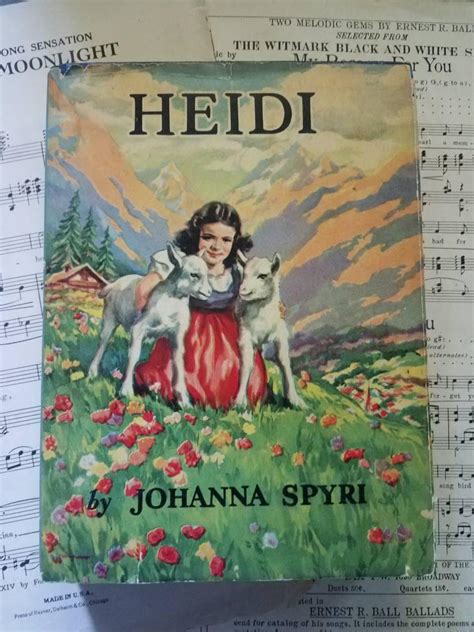 Vintage Heidi Book With Original Dust Jacket Black And White