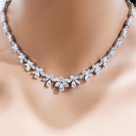 3056 Carat Fancy Cut Diamond Necklace In White Gold For Sale At 1stdibs
