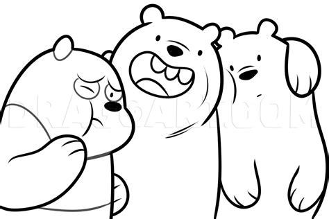 three cartoon bears hugging each other