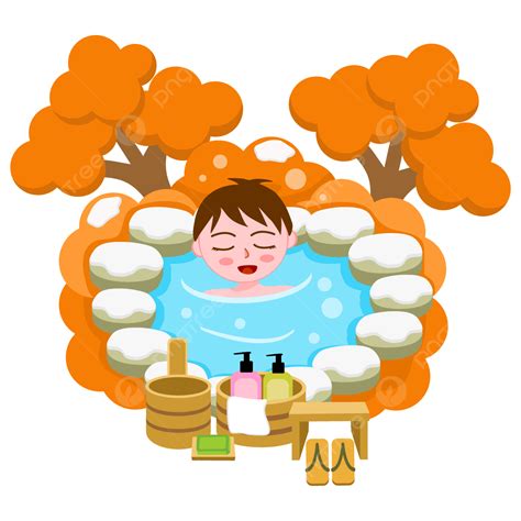 spring spa vector hd images beautiful japanese spa spring illustration japan enjoy a hot