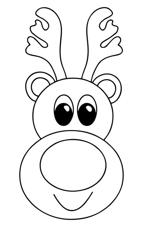a reindeer mask with large eyes and antlers on it s head outlined in black and white