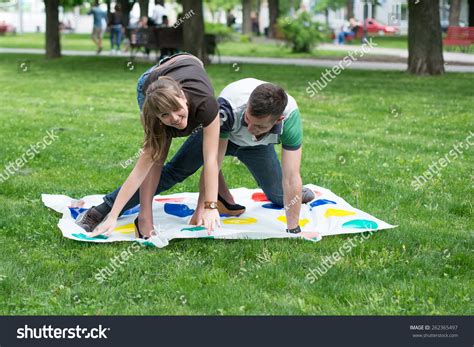 Students Play A Game In The Park Twister Stock Photo 262365497