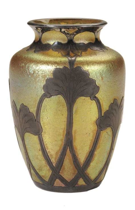 Fine Silver Overlay Art Glass Vase