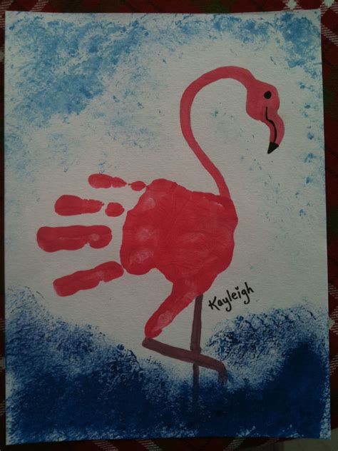 Hand Print Made Into A Flamingo Handabdrücke Basteln Basteln