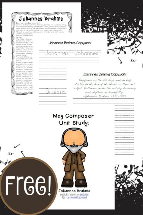 Pdf (7.17 mb) color by note (spring/easter) contains 13 music coloring sheets for elementary music students. May Composer Study ~ Johannes Brahms - Year Round ...