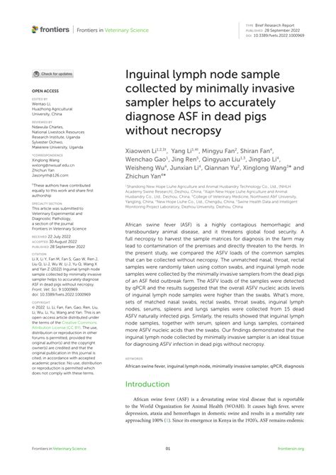 Pdf Inguinal Lymph Node Sample Collected By Minimally Invasive